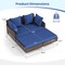 2-Person Patio Rattan Daybed with Soft Cushions and Heavy-Duty Metal Frame Relaxation Lounger